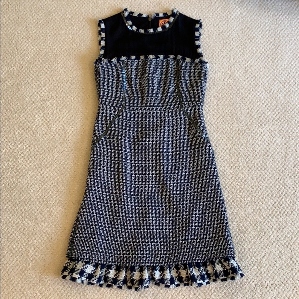 Tory Burch Navy Judy Tweed Dress